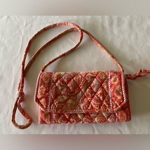 Vera Bradley Sherbet Tri-Fold Crossbody Wallet Purse summer Perfect!! Beautiful
